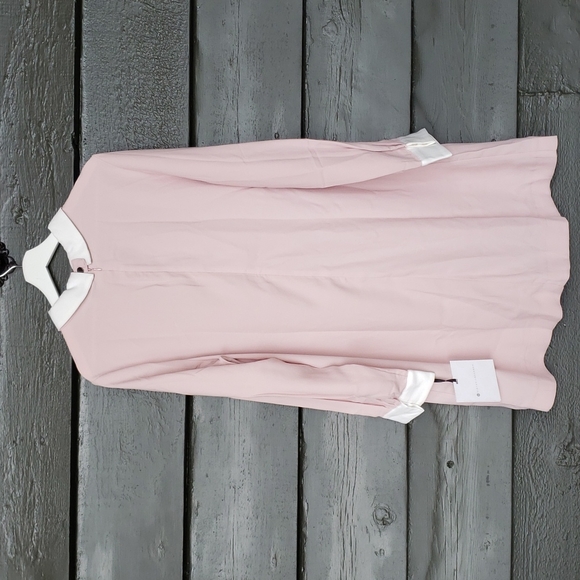 457 VICTORIA BECKHAM Blush Collared Shift Dress 1X NEW Women's Plus - Picture 8 of 15